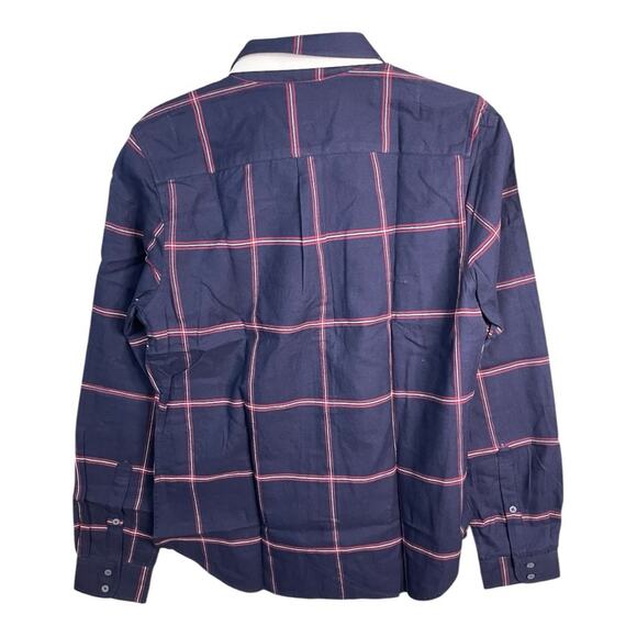 UNTUCKit Women's Light Flannel Long Sleeve Button Down Shirt Blue and Red 6 NWT - Picture 3 of 7